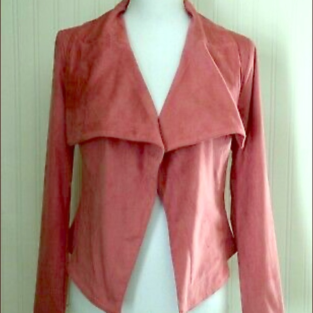 Suede drape jacket
